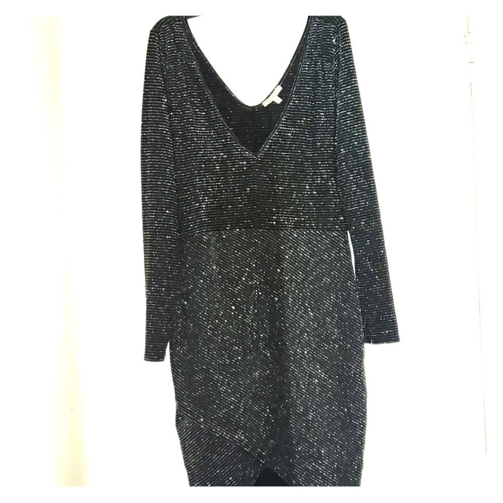 Silver and black dress.